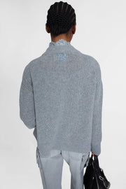 CARDIGAN IN PURO CASHMERE CON PIZZO REBRODÈ