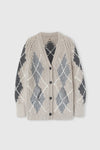 CARDIGAN IN ALPACA MOHAIR CASHMERE CON MOTIVO ROMBI ARGYLE