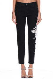 JEANS SLIM CON RICAMI FLOREALI