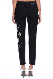 JEANS SLIM CON RICAMI FLOREALI