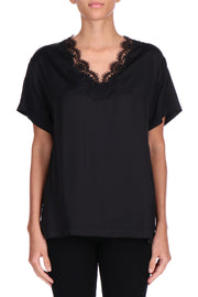 T-SHIRT DI RASO CON PIZZO