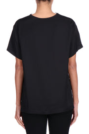 T-SHIRT DI RASO CON PIZZO