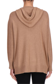FELPA IN MAGLIA CON CAPPUCCIO E RICAMO IN LANA