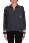 MAGLIA POLO OVER CON STRASS