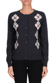 CARDIGAN A ROMBI E PAILLETTES