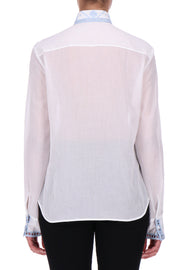 COTTON MUSLIN SHIRT WITH HAND EMBROIDERY