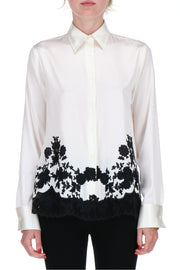 SILK SHIRT WITH FLORAL EMBROIDERY