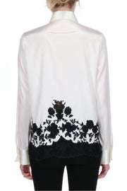 SILK SHIRT WITH FLORAL EMBROIDERY