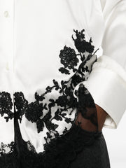 SILK SHIRT WITH FLORAL EMBROIDERY
