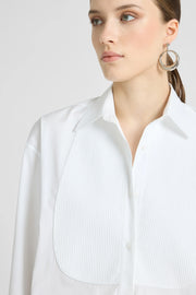 CAMICIA IN POPELINE DI COTONE CON PLASTRON