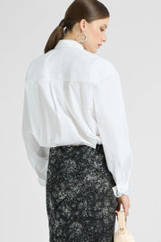 CAMICIA IN POPELINE DI COTONE CON PLASTRON