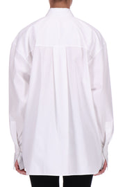 CAMICIA IN POPELINE DI COTONE CON PLASTRON