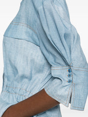 CAMICIA CORTA STAMPA DENIM