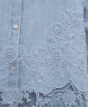 CAMICIA IN COTONE LINO CON PIZZO