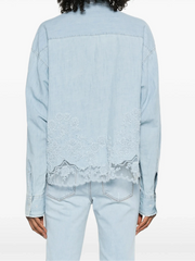 CAMICIA IN COTONE LINO CON PIZZO