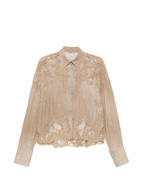 CAMICIA OVER CON PIZZO