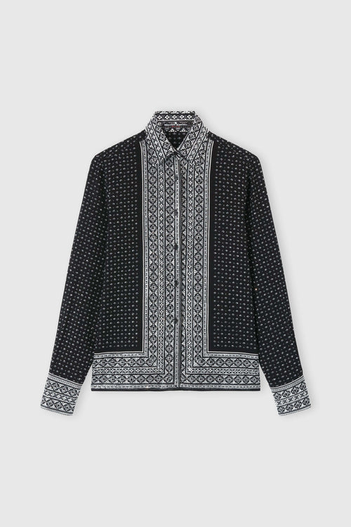 CAMICIA OVER IN CREPE DE CHINE CON STAMPA FOULARD