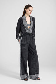 CAMICIA OVER IN CREPE DE CHINE CON STAMPA FOULARD