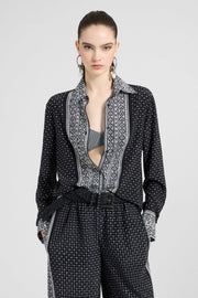 CAMICIA OVER IN CREPE DE CHINE CON STAMPA FOULARD