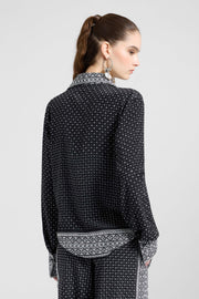 CAMICIA OVER IN CREPE DE CHINE CON STAMPA FOULARD