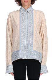 CAMICIA OVER IN CREPE DE CHINE CON STAMPA FOULARD
