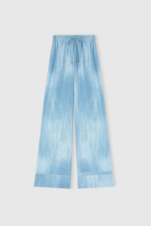 PANTALONE STILE SIMIL-PIGIAMA IN MAROCAIN STAMPA JEANS