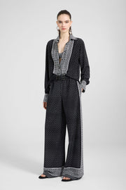 PANTALONE PALAZZO IN PURA SETA STAMPATA BANDANA
