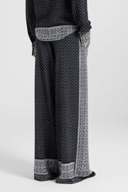 PANTALONE PALAZZO IN PURA SETA STAMPATA BANDANA
