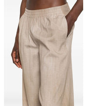 PANTALONE PALAZZO IN VISCOSA STAMPA BEIGE