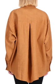 CAMICIA OVER IN LINO CON PIZZO