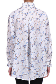 CAMICIA OVER IN COTONE CON RICAMO FLOREALE