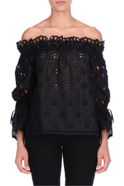 SHORT COTTON LACE TOP