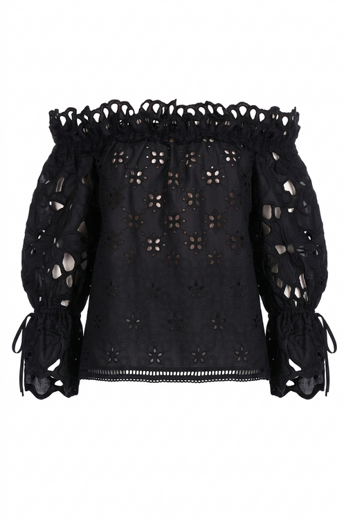 SHORT COTTON LACE TOP