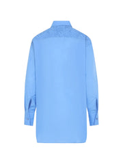 LONG OVERSIZED SHIRT IN COTTON WITH FLORAL LACE