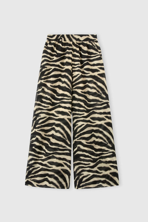 PALAZZO PANTS IN COTTON AND SILK WITH ZEBRA PRINT