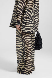 PALAZZO PANTS IN COTTON AND SILK WITH ZEBRA PRINT