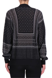 CARDIGAN IN SETA COTONE MOTIVO BANDANA