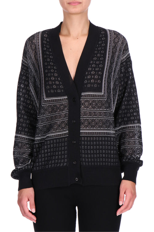 CARDIGAN IN SETA COTONE MOTIVO BANDANA