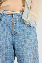 BAGGY PANTS IN JACQUARD CHECK DENIM