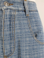 BAGGY PANTS IN JACQUARD CHECK DENIM