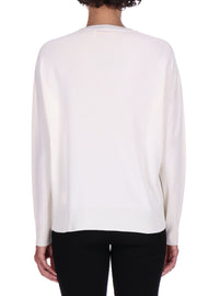 MAGLIA SCOLLO A V IN VISCOSA RICAMO CORNELY