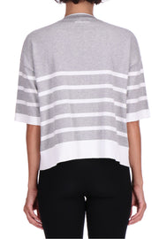 MAGLIA IN COTONE A RIGHE CON PIZZO