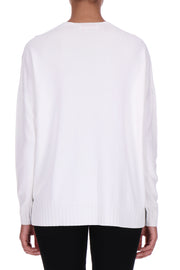 cardigan bianco viscosa ricami ermanno firenze 
