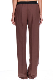 PANTALONE CON ELASTICO MISTO LINO