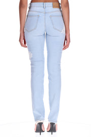 JEANS SLIM CON RICAMI FLOREALI IN PIZZO