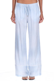 PANTALONE IN VISCOSA A RIGHE DENIM