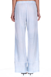 PANTALONE IN VISCOSA A RIGHE DENIM