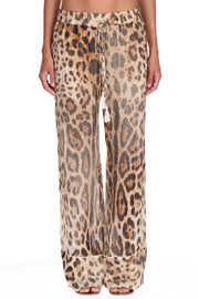 PANTALONI IN GEORGETTE STAMPA ANIMALIER
