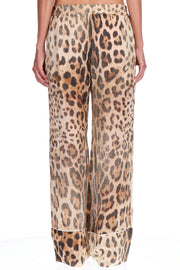 PANTALONI IN GEORGETTE STAMPA ANIMALIER