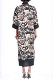 ABITO LUNGO IN COTONE CON  STAMPA TROPICALE